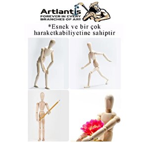 Ahşap İnsan Modeli 30 Cm 1 Paket İnsan Figürlü Ahşap Model Manken Resim Ressam Eğitimi Tahta Adam Kukla Stilist