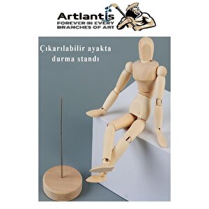 Ahşap İnsan Modeli 30 Cm 1 Paket İnsan Figürlü Ahşap Model Manken Resim Ressam Eğitimi Tahta Adam Kukla Stilist