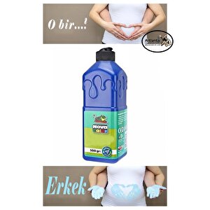 Mavi Cinsiyet Belirleme Parmak Boyası 1 Adet 500 Ml Kız Cinsiyet Açıklama Boyası Yıkanabilir Nova Color Zararsız