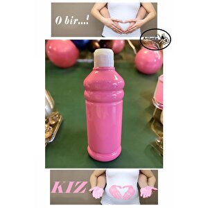 Pembe Cinsiyet Belirleme Parmak Boyası 1 Adet 500 Ml Kız Cinsiyet Açıklama Boyası Yıkanabilir Zararsız