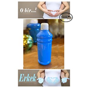 Mavi Cinsiyet Belirleme Parmak Boyası 1 Adet 500 Ml Kız Cinsiyet Açıklama Boyası Yıkanabilir Zararsız