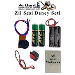 Zil Sesi Deney Seti 1 Paket Elektronik Mini Zil Deney Zili Proje Tasarım Zili Alarm Sinyal Zili Haparlör Zili