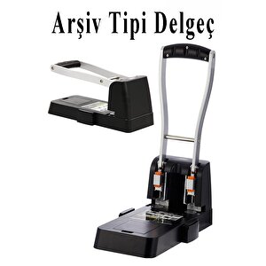 Büyük Delgeç 150 Yaprak Kapasiteli 1 Adet Arşiv Tipi Kollu Delgeç Metal Perfaratör Profesyonel Kağıt Delici Delgec