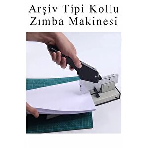 Büyük Boy Zımba Makinesi 1 Adet Arşiv Tipi Zımba Makinası 100 Yaprak Kapasiteli Zımba Teli Hediyeli Kollu Zımba Makinası