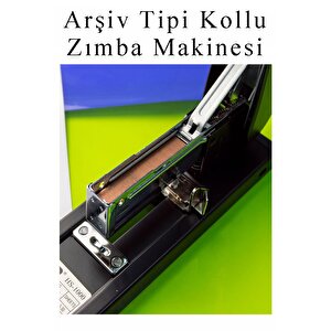 Büyük Boy Zımba Makinesi 1 Adet Arşiv Tipi Zımba Makinası 100 Sayfa Kapasite Zımba Teli Hediyeli Kollu Zımba Makinası
