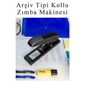 Büyük Boy Zımba Makinesi 1 Adet Arşiv Tipi Zımba Makinası 100 Sayfa Kapasite Zımba Teli Hediyeli Kollu Zımba Makinası