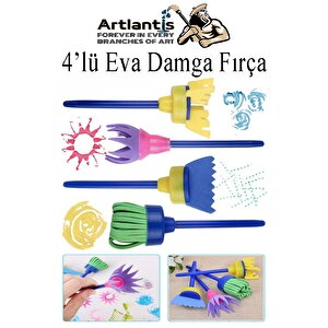 Eva Spatula Ve Damga Fırçası 8 Li 1 Paket Plastik Doku Tarağı Fırçası Okul Öncesi Boya Sünger Fırça Seti Çocuklar İçin