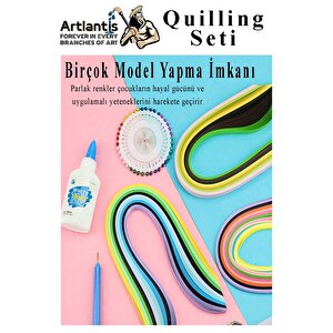 Quilling Seti 1 Paket Quilling Şablonu 10 Mm 50 Cm Quilling Kağıdı Cımbız Tutkal Yapıştırıcı Kağıt Kıvırma Kalemi İğne
