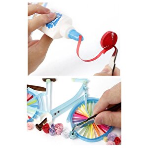 Quilling Seti 1 Paket Quilling Şablonu 10 Mm 50 Cm Quilling Kağıdı Cımbız Tutkal Yapıştırıcı Kağıt Kıvırma Kalemi İğne
