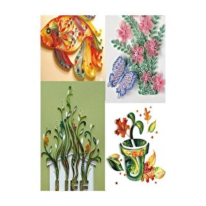 Quilling Seti 1 Paket Quilling Şablonu 10 Mm 50 Cm Quilling Kağıdı Cımbız Tutkal Yapıştırıcı Kağıt Kıvırma Kalemi İğne