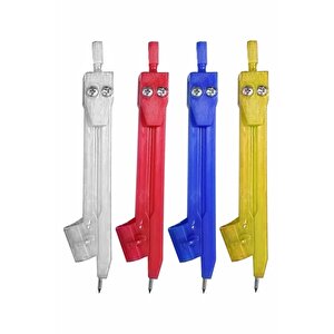 Plastik Pergel 4 Adet Renkli Plastik Pergel Ekonomik Okul Teknik Çizim Kurşun Kalem Yuvalı