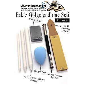 Telli Suluboya Bloğu Kağıdı A4 210gr 20 Yaprak İnce Dokulu Gölgelendirme Zımpara 12 Renk Suluboya Dereceli Kalem Uzatma