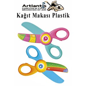 Sevimli Kağıt Makası 2 Li 1 Paket Plastik Küt Uç Korumalı Okul Makası Çocuk Makas Okul Öncesi Kreş Anasınıfı