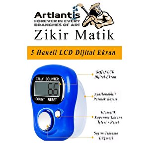 Zikirmatik 1 Adet Hediyelik Dua Tespihat Sayacı Tesbih Pilli Lcd Ekranlı Parmak Yüzük Zikir Matik