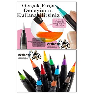 24 Renk Sulu Boya Fırça Uçlu Kalem 1 Paket 24 Lü Watercolors Brush Pen Suluboya Keçe Uçlu Karıştırma Fırçası