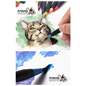 24 Renk Sulu Boya Fırça Uçlu Kalem 1 Paket 24 Lü Watercolors Brush Pen Suluboya Keçe Uçlu Karıştırma Fırçası