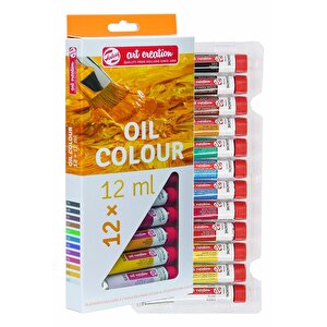 Talens 12 Renk Yağlı Boya 1 Paket Art Creation Oil Colour 12x12ml Yağlı Boya Seti Canlı Renkler Tuval Resim