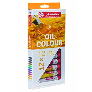Talens 12 Renk Yağlı Boya 1 Paket Art Creation Oil Colour 12x12ml Yağlı Boya Seti Canlı Renkler Tuval Resim
