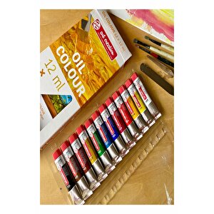 Talens 12 Renk Yağlı Boya 1 Paket Art Creation Oil Colour 12x12ml Yağlı Boya Seti Canlı Renkler Tuval Resim