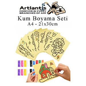 Kum Boyama Seti 1 Adet 20x30 Cm A4 Boyutunda Büyük Boy Kaliteli Kum Boyama Çalışması Tuz Boyama Etkinlik