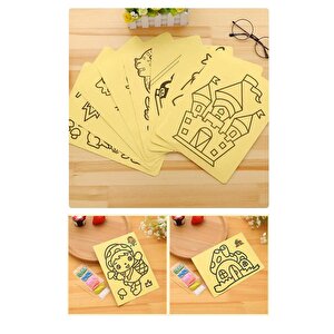 Kum Boyama Seti 1 Adet 20x30 Cm A4 Boyutunda Büyük Boy Kaliteli Kum Boyama Çalışması Tuz Boyama Etkinlik