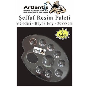 Şeffaf Resim Paleti Plastik 6 Adet Godeli Ressam Paleti Boyama Paleti Akrilik Boya Guaj Boya Suluboya