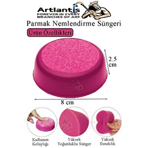 Parmak Nemlendirme Süngeri Pembe 2 Adet Renkli Masaüstü Pul Süngeri Para Sayma Süngeri Poşet Kağıt Ayırma Süngeri Büro
