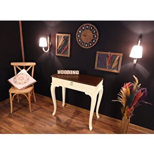 Wooding 90 Cm Çekmeceli Masif Krem Ceviz Dresuar