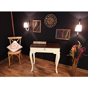 Wooding 90 Cm Çekmeceli Masif Krem Ceviz Dresuar