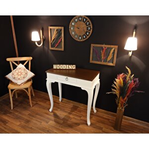 Wooding 90 Cm Çekmeceli Masif Beyaz Ceviz Dresuar