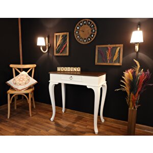 Wooding 90 Cm Çekmeceli Masif Beyaz Ceviz Dresuar