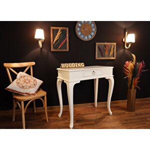 Wooding 90 Cm Çekmeceli Masif Beyaz Dresuar