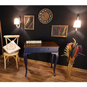 Wooding 90 Cm Çekmeceli Masif Lacivert Ceviz Dresuar