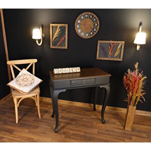 Wooding 90 Cm Çekmeceli Masif Siyah Ceviz Dresuar