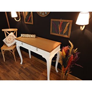 Wooding 110 Cm Çekmeceli Masif Beyaz Natürel Dresuar