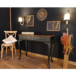 Wooding 110 Cm Çekmeceli Masif Siyah Ceviz Dresuar