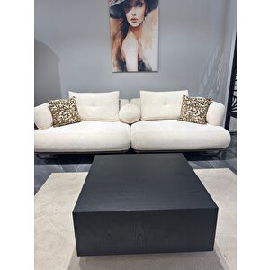 Most Lignum Ahşap Görünümlü Mat Siyah Orta Sehpa 80x80 Cm. (evinize Teslim) Mat Siyah