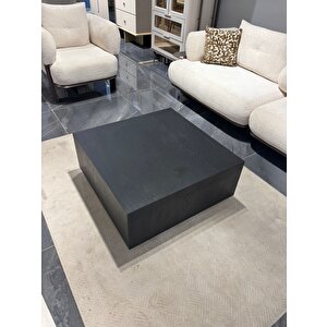 Most Lignum Ahşap Görünümlü Mat Siyah Orta Sehpa 80x80 Cm. (evinize Teslim) Mat Siyah