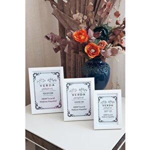 3 Lü Set! 10x15, 13x18 Cm Ve 15x21 Cm Fotoğraf Çerçevesi!pvc Camlı Dekoratif Çerçeve!  Beyaz Renk!