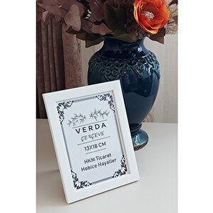 13x18 Cm Fotoğraf Çerçevesi! Ahşap Ayaklı Pvc Camlı Dekoratif Masaüstü Çerçeve! Beyaz Renk