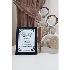 13x18 Cm Fotoğraf Çerçevesi! Ahşap Ayaklı Pvc Camlı Dekoratif Masaüstü Çerçeve! Siyah Renk