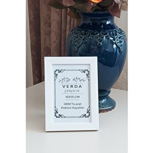 10x15 Cm Fotoğraf Çerçevesi! Ahşap Ayaklı Pvc Camlı Dekoratif Masaüstü Çerçeve! Beyaz Renk