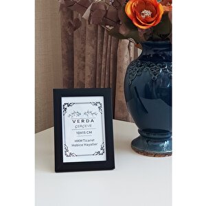 10x15 Cm Fotoğraf Çerçevesi! Ahşap Ayaklı Pvc Camlı Dekoratif Masaüstü Çerçeve! Siyah Renk