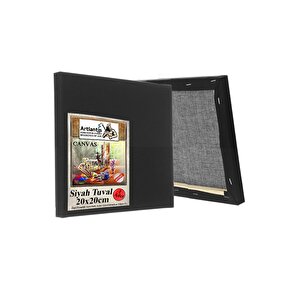 Siyah Tuval 20x20 Cm 1 Adet Astarlı Kare Tuval Resim Tuvali Siyah 20*20 Cm Tual  Akrilik Yağlı Boya İçin İdeal