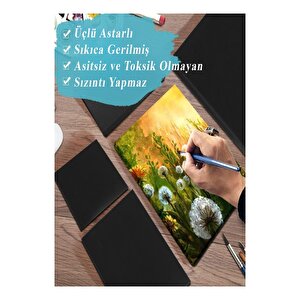 Siyah Tuval 20x20 Cm 1 Adet Astarlı Kare Tuval Resim Tuvali Siyah 20*20 Cm Tual  Akrilik Yağlı Boya İçin İdeal