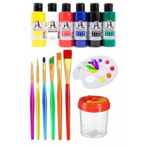 Kare Tuval 4 Adet 10x10 20x20 30x30 40x40 Cm Boş Tuval Tablo 6 Lı Akrilik Boya Fırça Palet Resim Tuvali Akrilik Yağlı