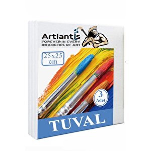 Tuval 25x25 Cm Astarlı Kare Tuval 3 Adet Resim Küçük Tuvali 25*25 Cm Tual Akrilik Boya Yağlı Boya İçin İdeal