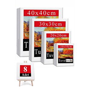 Kare Tuval 8 Adet 10x10 20x20 30x30 40x40 Cm Boş Tuval Tablo Arkadan Zımbalı Resim Tuvali Akrilik Boya Yağlı Boya Sanat