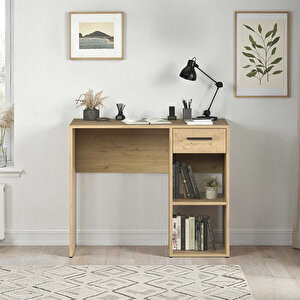 Trendline Çekmeceli Çalışma Masası Florida Meşe 90x75x52 Cm (gxyxd)