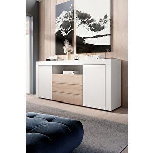 Konsol Şık Büfe Modern Ve Zarif Konsol Beyaz Sonoma Büfe